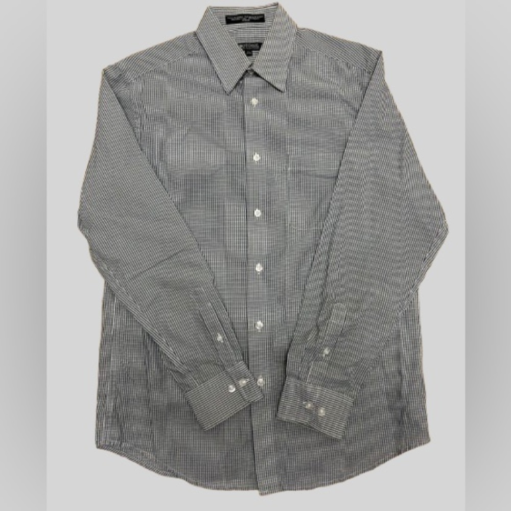 Protocol Men's Black and White Striped Shirt